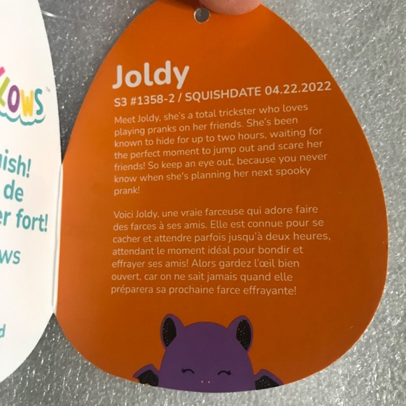 Original Squishmallows Joldy the Purple Black Vampire Bat 3.5” Plush Clip - Picture 7 of 11